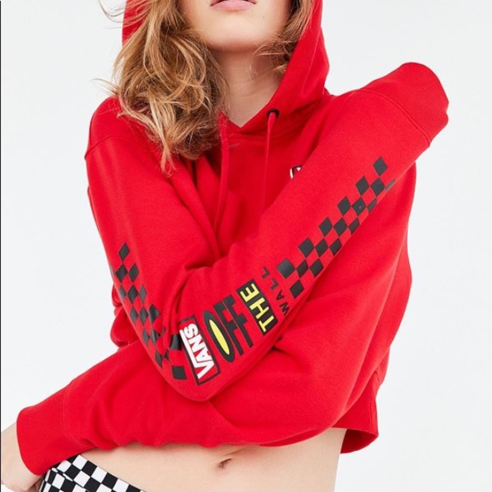 VANS discontinued red cropped hoodie